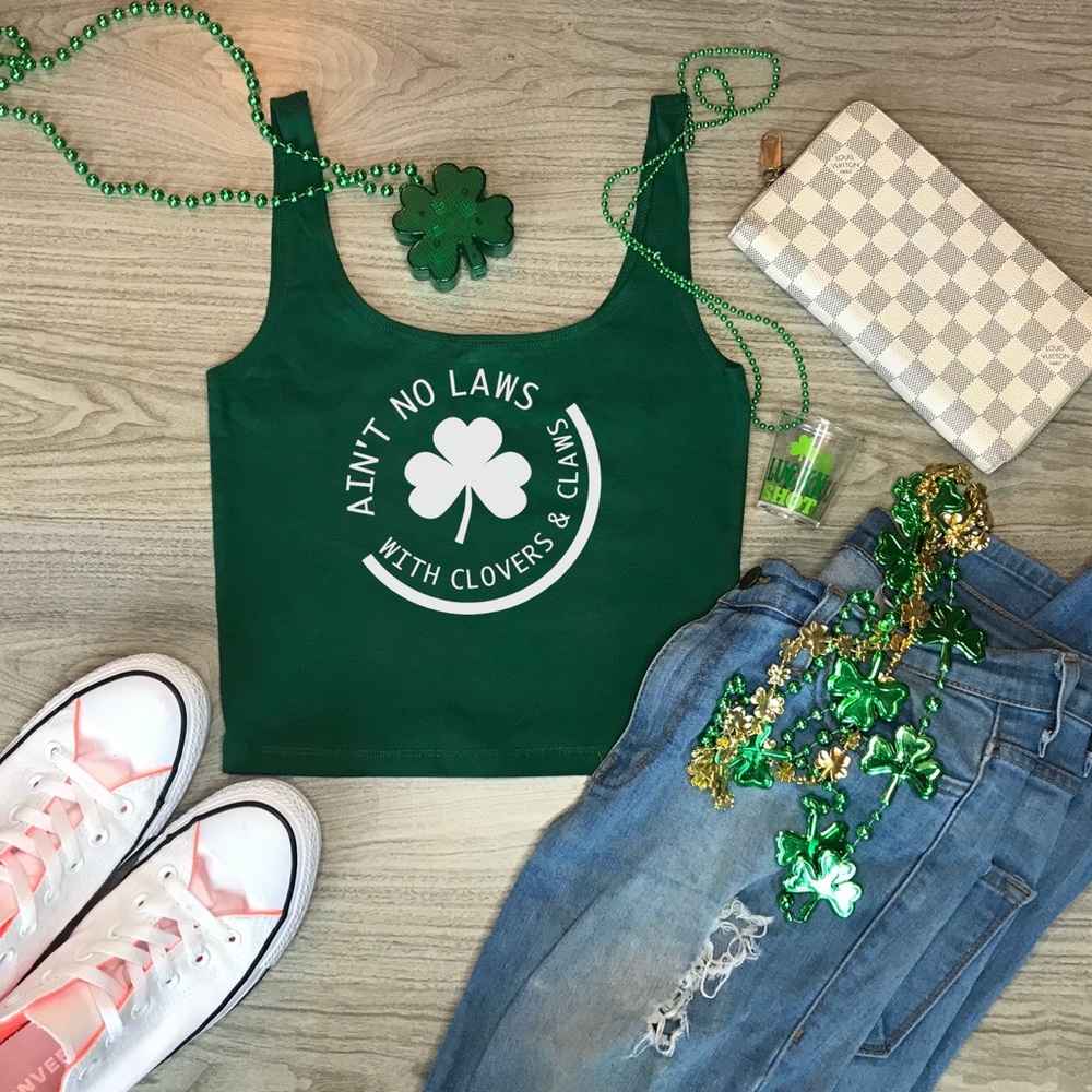 White Claws St Patrick’s Day Tank top Cropped
